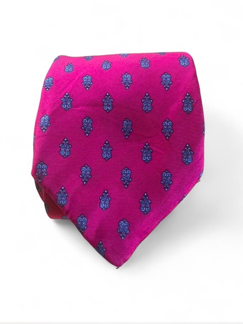 Christian Dior Vintage Silk Tie Burgundy Geometric Medallion Motif